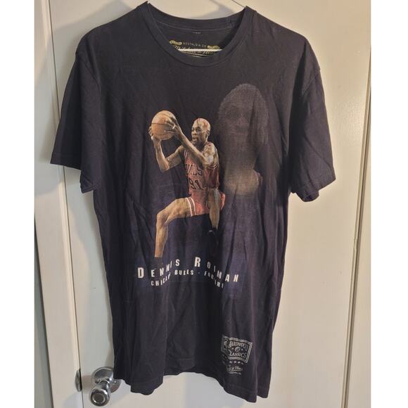 Mitchell & Ness Dennis Rodman #91 T-Shirt M Chicago Bulls NBA Hardwood Classic - Picture 1 of 8